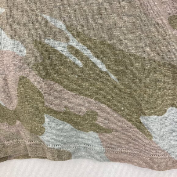 ZADIG & VOLTAIRE Small Green Willy Lin Camo Crewneck Long-Sleeve Linen Top - Picture 10 of 12